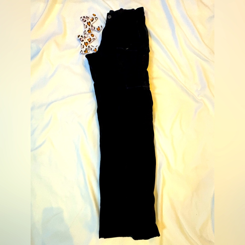 Black Denim Cargo Jeans 23 Regular